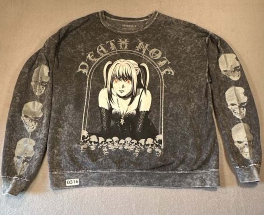 Death Note Misa Amane Metallic Dark Wash Crewneck Sweatshirt